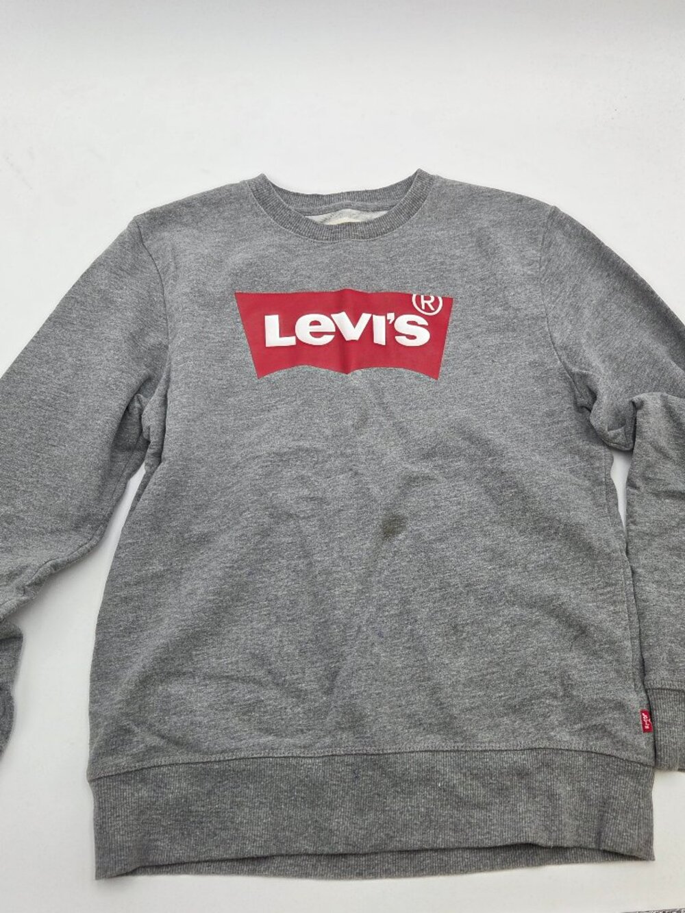 Levi's Kids Gray Red Logo Pullover Sweatshirt Top Size Large (Age 12-13)